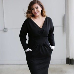 Beth Ditto Long Sleeve Dress Black Size 14